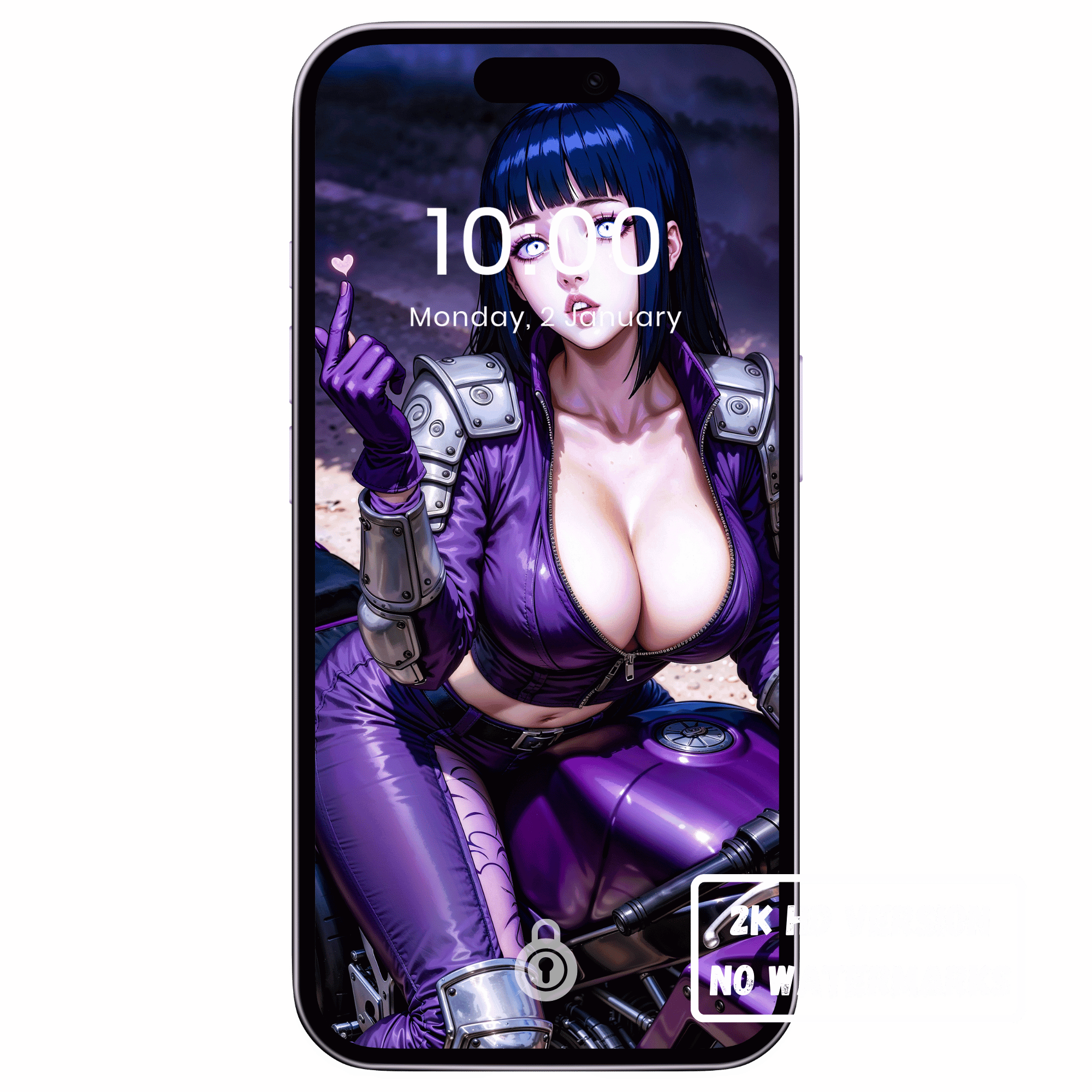Hinata Hyuga – Biker Anime Artwork (2K Full HD)